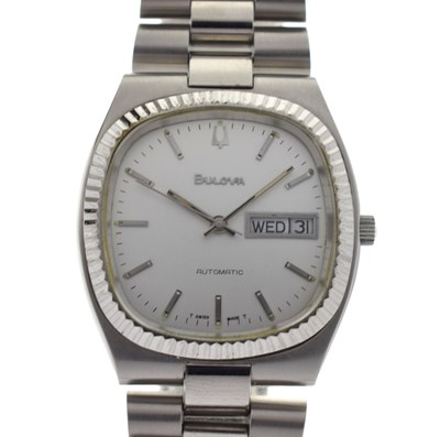 Lot 232 - Bulova - 1970s stainless steel automatic bracelet watch, ref. 4430108