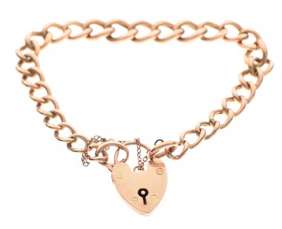 Lot 116 - 9ct rose gold curb link bracelet