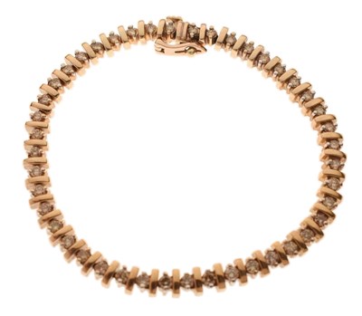 Lot 117 - 9ct gold diamond bracelet