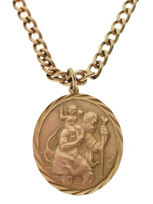 Lot 106 - 9ct gold St Christopher pendant necklace