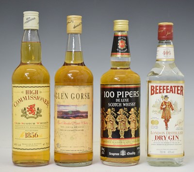 Lot 535 - High Commissioner, Glen Gorse, 100 Pipers Scotch Whisky, and Beefeater Gin