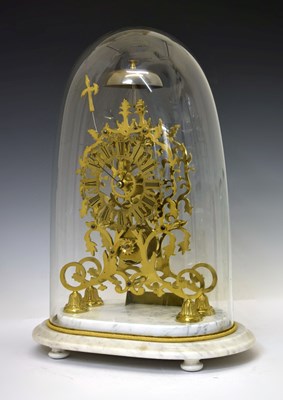 Lot 427 - Robert Hopwood, Gloucester - Mid Victorian brass single fusee skeleton clock