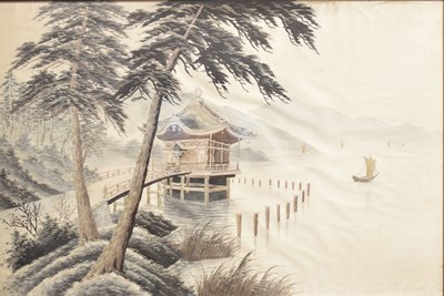 Lot 527 - Japanese silk needlework picture