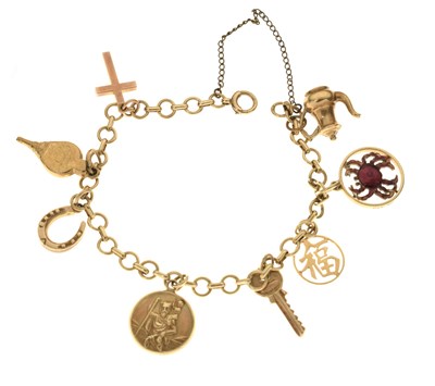 Lot 169 - 9ct gold charm bracelet