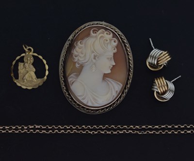 Lot 190 - Collection of 9ct gold and yellow metal jewellery (4)
