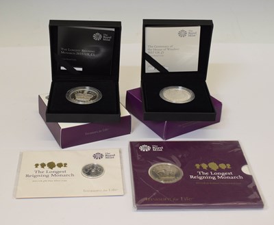 Lot 40 - Royal Mint - Three 'The Longest Reigning Monarch' silver proof coins