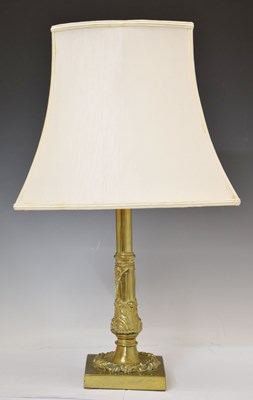 Lot 293 - Late 19th century brass table lamp