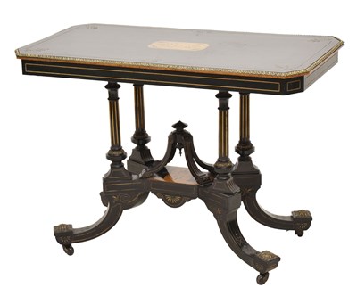 Lot 672 - Late Victorian ebonised centre table