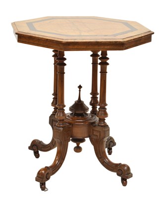 Lot 665 - Late Victorian inlaid walnut occasional table