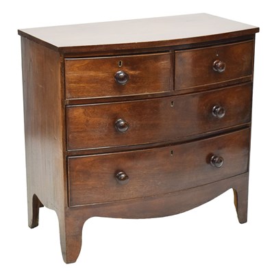 Lot 634 - Early 19th century mahogany bowfront chest of drawers