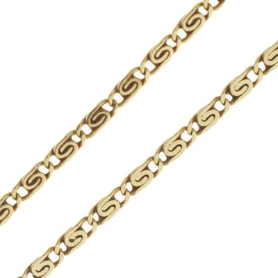 Lot 107 - 14ct gold fancy link necklace