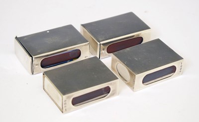 Lot 292 - Edward VII pair of silver matchboxes, pair of Elizabeth II matchboxes