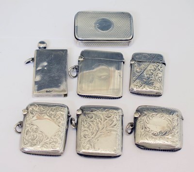 Lot 294 - Collection of seven silver vesta cases