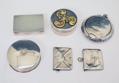 Lot 295 - Six silver novelty and decorated pill boxes
