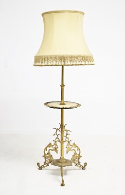 Lot 729 - 20th century Rococo-influence gilt metal and cream onyx lamp stand