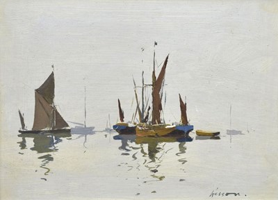 Lot 344 - Edward Wesson (British, 1910-1983) - Oil on board - Calm Waters