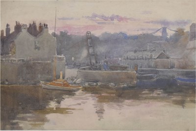 Lot 576 - J.R. Skelton RWA (1865-1927) - Watercolour - Floating Harbour