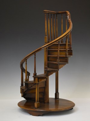 Lot 464 - Attributed to Theodore Alexander, fruitwood architectural model of a spiral stair