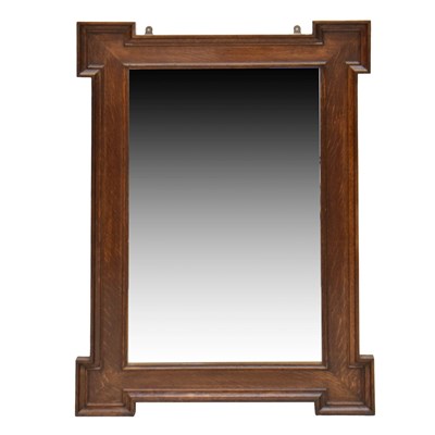Lot 692 - Early 20th century oak framed wall mirror
