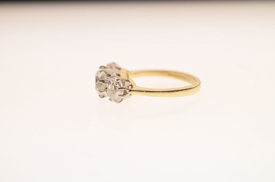 Lot 7 - Diamond three stone 18ct yellow and white gold set ring