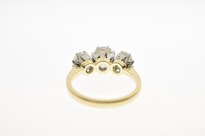 Lot 7 - Diamond three stone 18ct yellow and white gold set ring