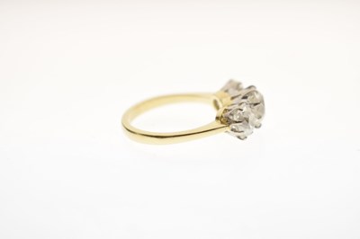 Lot 7 - Diamond three stone 18ct yellow and white gold set ring