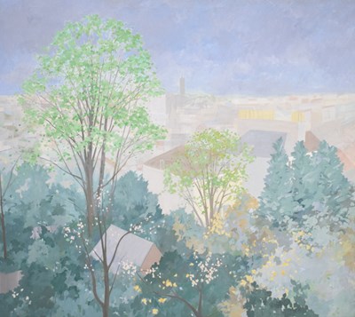 Lot 574 - Anand Sandipo - Oil on canvas - 'Bristol from a Roof in Clifton'