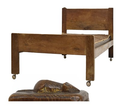 Lot 467 - Robert ‘Mouseman’ Thompson (1876-1955) of Kilburn - Early oak single bed