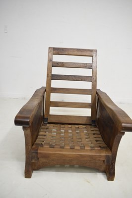 Lot 468 - Robert ‘Mouseman’ Thompson (1876-1955) of Kilburn - Oak recliner armchair