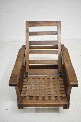 Lot 468 - Robert ‘Mouseman’ Thompson (1876-1955) of Kilburn - Oak recliner armchair