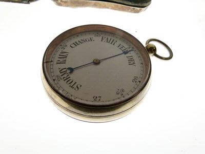 Lot 106 - Nickel plated goliath style pocket barometer