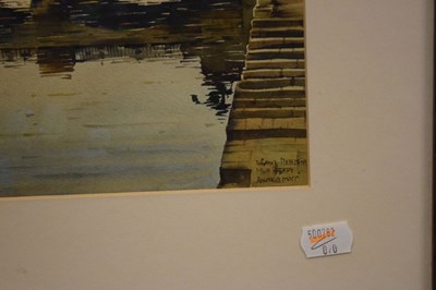 Lot 498 - Russian School - Watercolour - river bridge, St. Petersburg