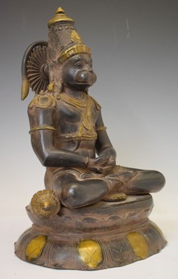 Lot 531 - South Indian bronze figure of Lord Hanuman