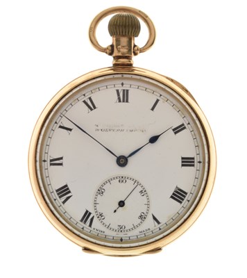 Lot 253 - George V 9ct gold cased open-face pocket watch
