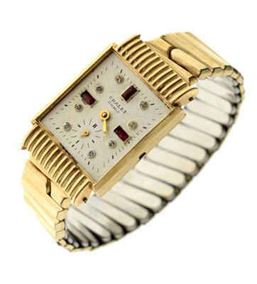 Lot 224 - Chalet - 18K yellow metal cased bracelet watch