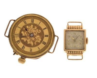 Lot 251 - Early 20th century French 12k gold watch head