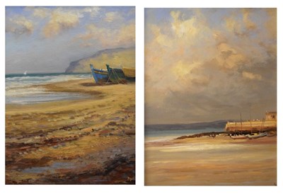 Lot 638 - Barry Paine  - Pair of oils on board  - Seaside/ coastal scenes