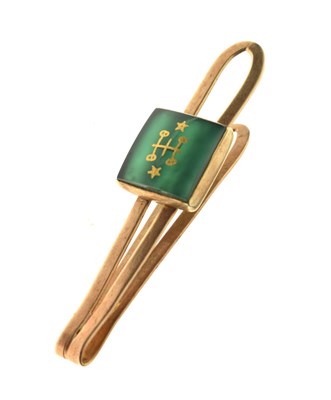 Lot 180 - Yellow metal clip, stamped ‘14K’