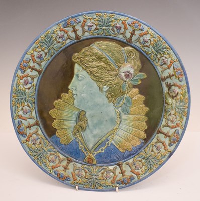 Lot 504 - Late 19th century Continental majolica charger