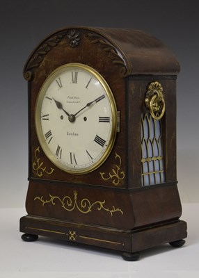 Lot 424 - Frodsham - Early 19th century brass inlaid mahogany twin fusee bracket clock