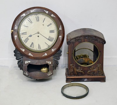 Lot 686 - 19th century mahogany single wire fusee bracket clock