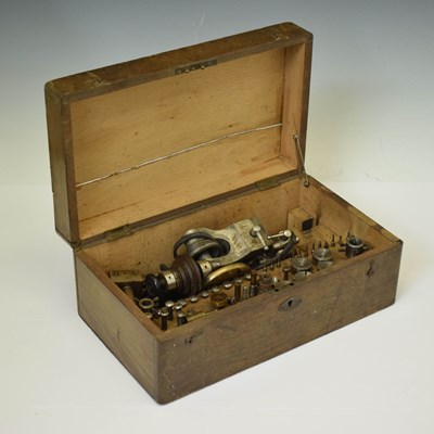 Lot 264 - Collection of watchmakers tools including lathe