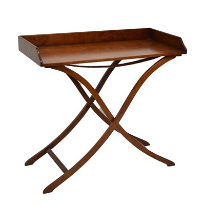 Lot 704 - Modern mahogany butler's tray on folding stand by Kennedy Furniture of Ipswich