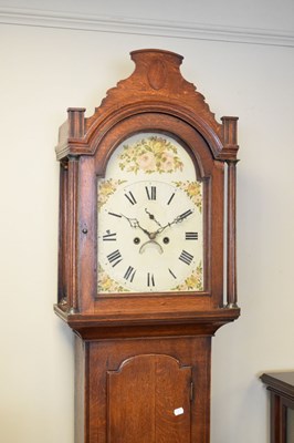 Lot 374 - Early 19th Century oak-cased 8-day painted dial longcase clock