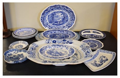 Lot 658 - Quantity of mainly 19th Century printed blue and white pottery