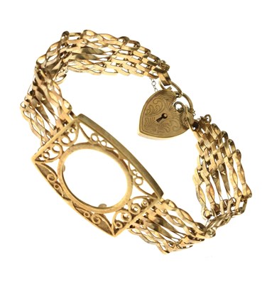Lot 162 - 9ct gold gate link bracelet, 15.7g approx