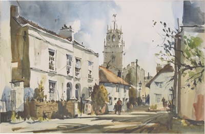 Lot 629 - John Hoar (b. 1947) - Watercolour - 'Colyton, Devon'