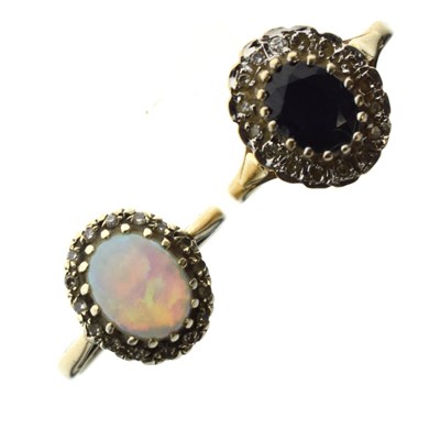 Lot 80 - Two 9ct gold gem-set dress rings