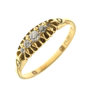 Lot 63 - Edwardian diamond five-stone 18ct gold ring (a/f)