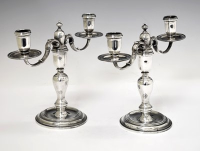 Lot 129 - Pair of Elizabeth II silver candelabra